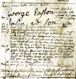 Page from a 1728 Baptism Register